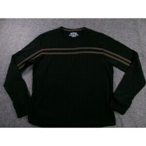 Arizona Sweatshirt Men Extra Large Black Striped Crewneck Pullover Casual Lounge